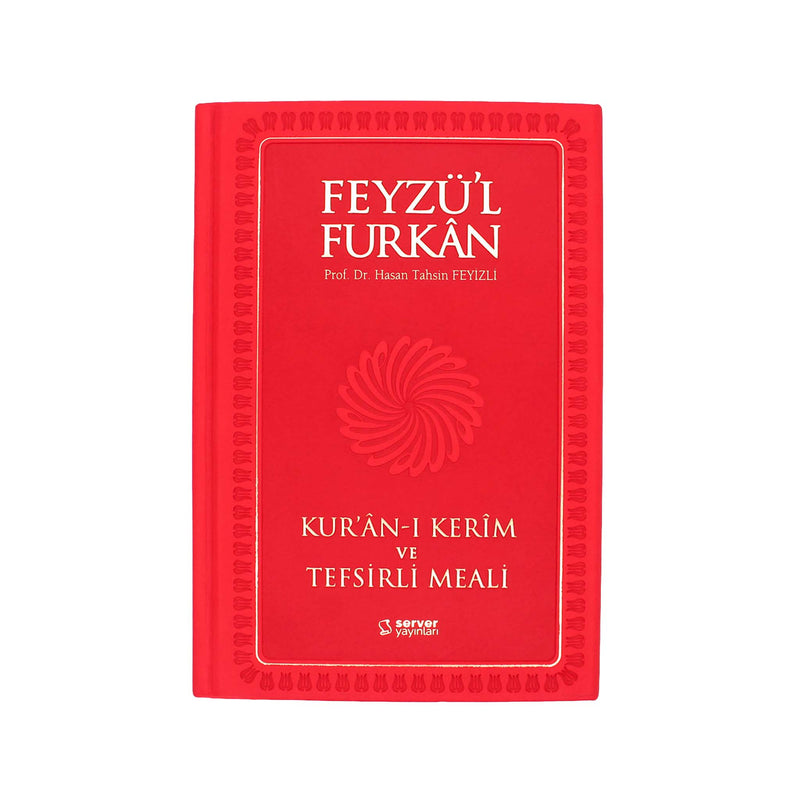 Feyzü'l Furkân Rot – Koran & Übersetzung mit Kommentar (TR, Klappdeckel)