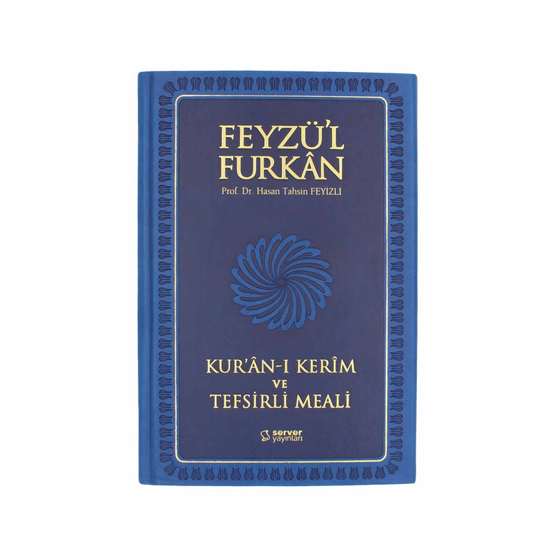 Feyzü'l Furkân Blau – Koran & Übersetzung mit Kommentar (TR, Klappdeckel)