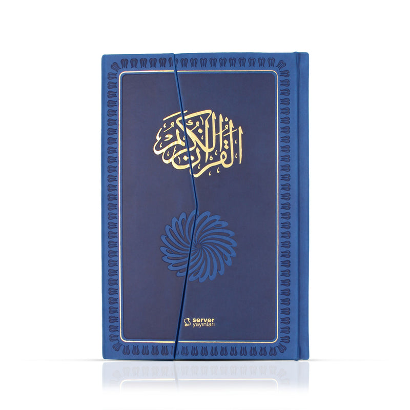 Feyzü'l Furkân Blau – Koran & Übersetzung mit Kommentar (TR, Klappdeckel)