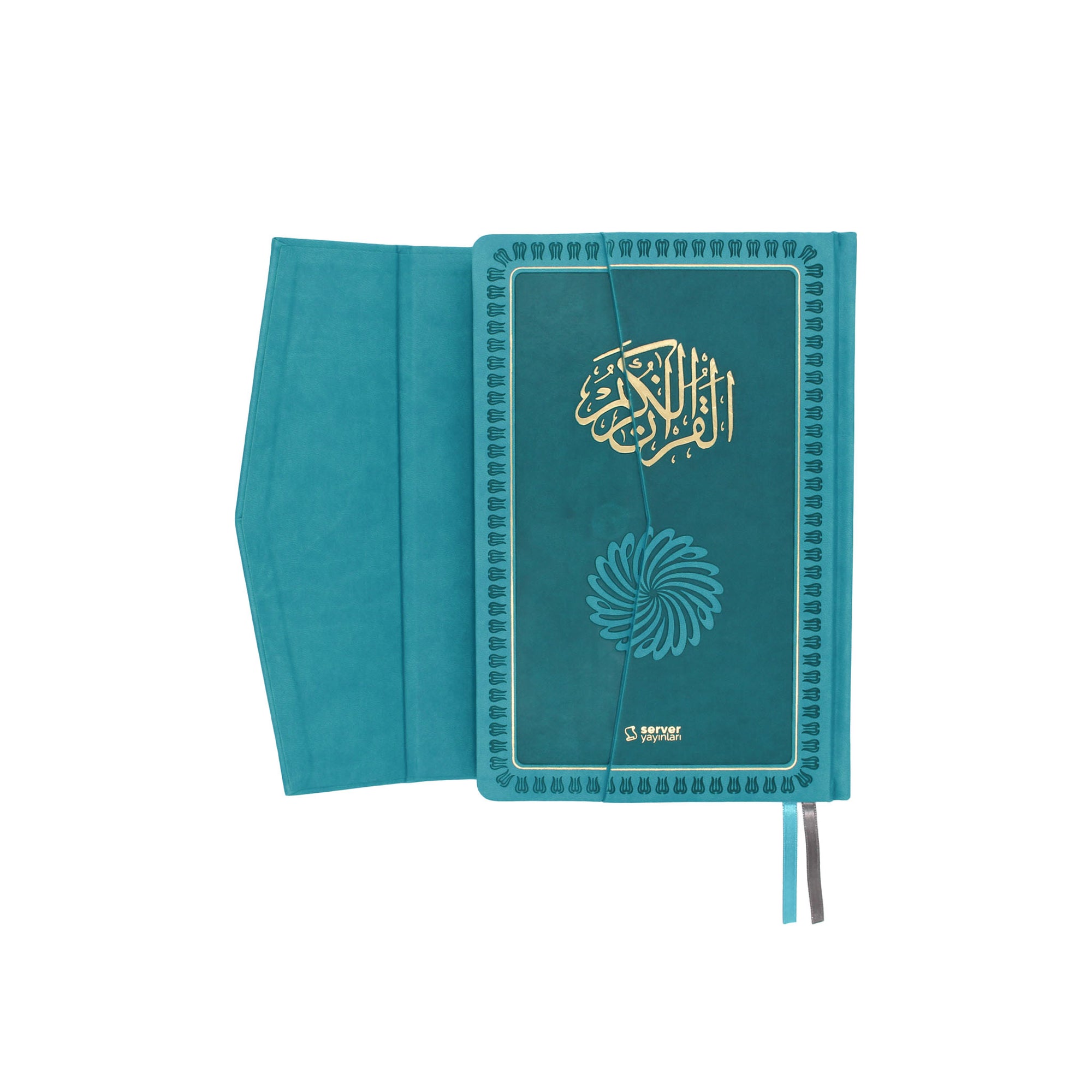 Feyzü'l Furkân Türkis – Koran & Übersetzung mit Kommentar (TR, Klappdeckel)