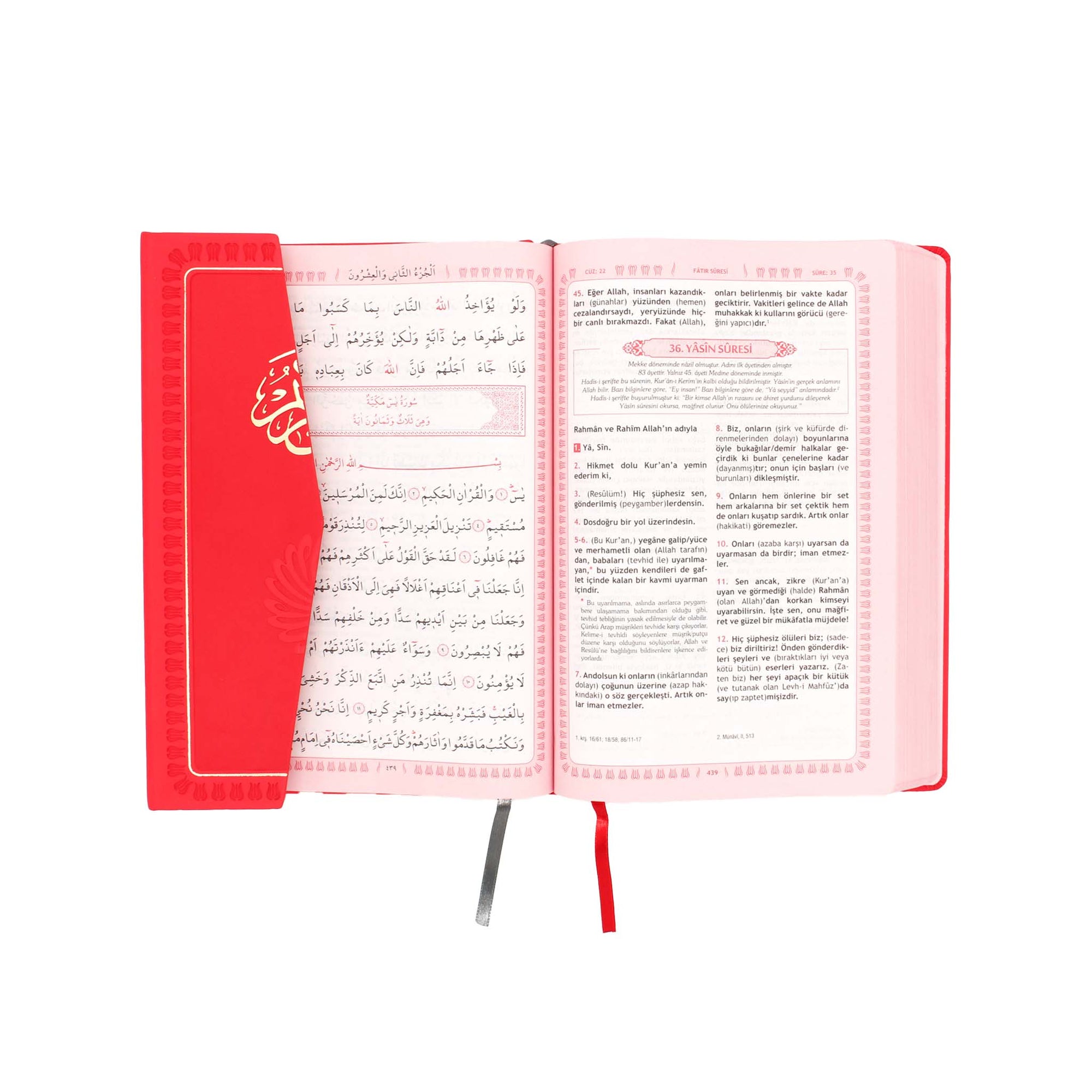 Feyzü'l Furkân Rot – Koran & Übersetzung mit Kommentar (TR, Klappdeckel)