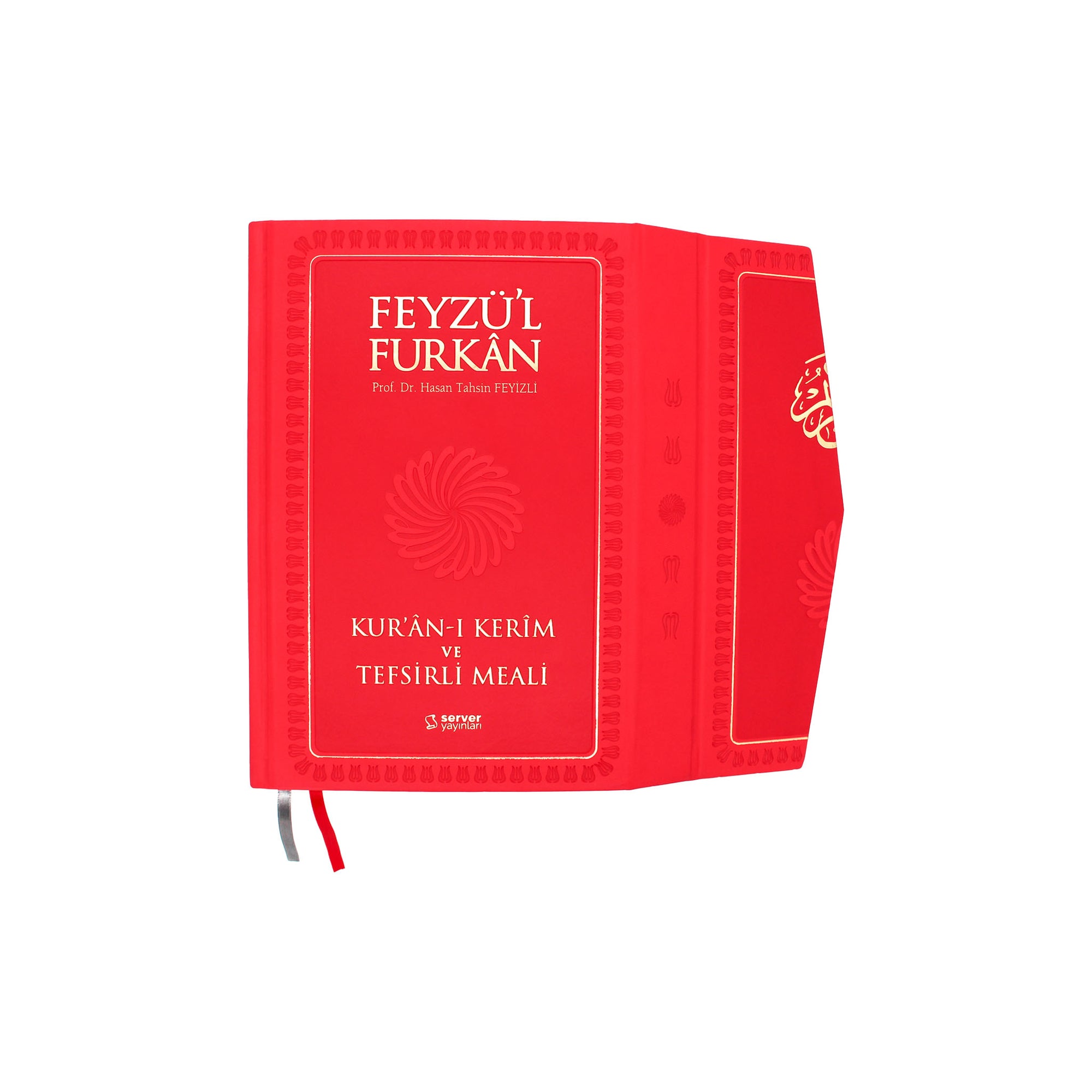 Feyzü'l Furkân Rot – Koran & Übersetzung mit Kommentar (TR, Klappdeckel)