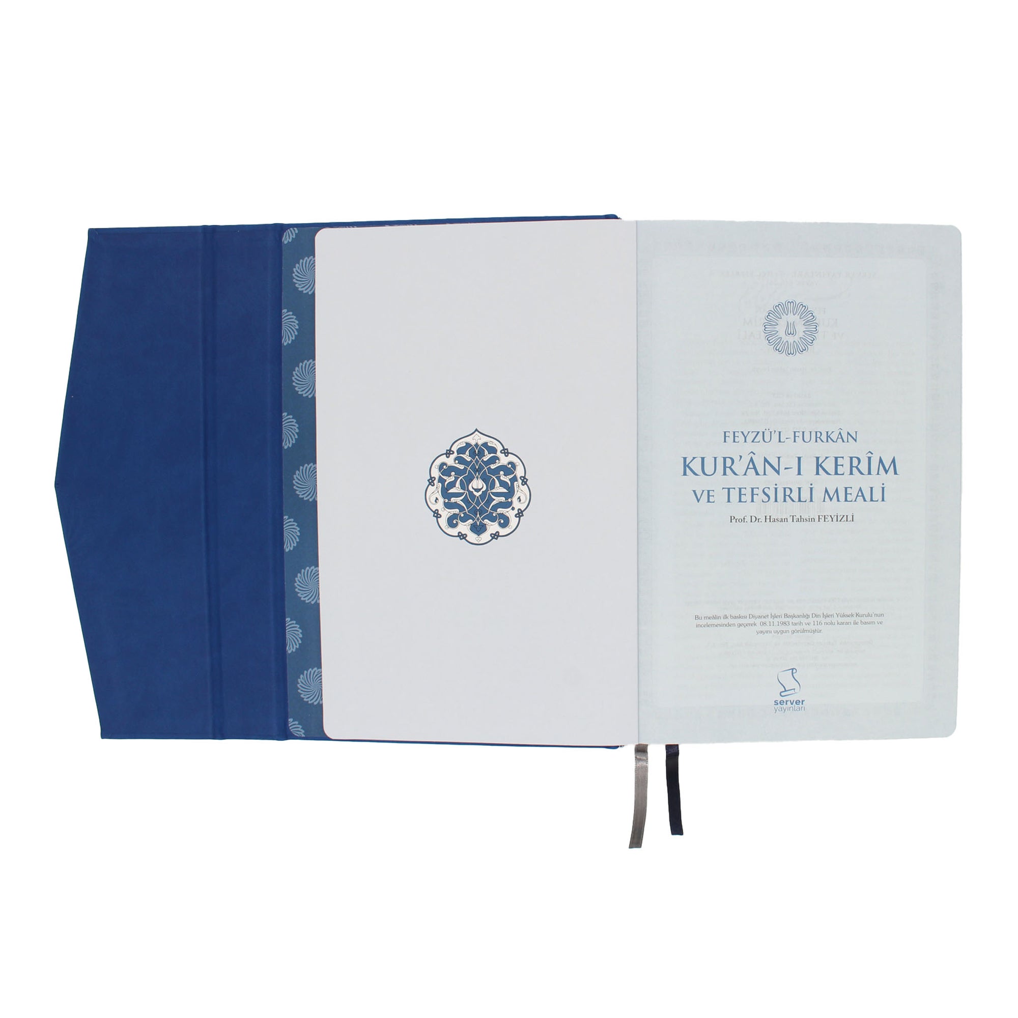 Feyzü'l Furkân Blau – Koran & Übersetzung mit Kommentar (TR, Klappdeckel)