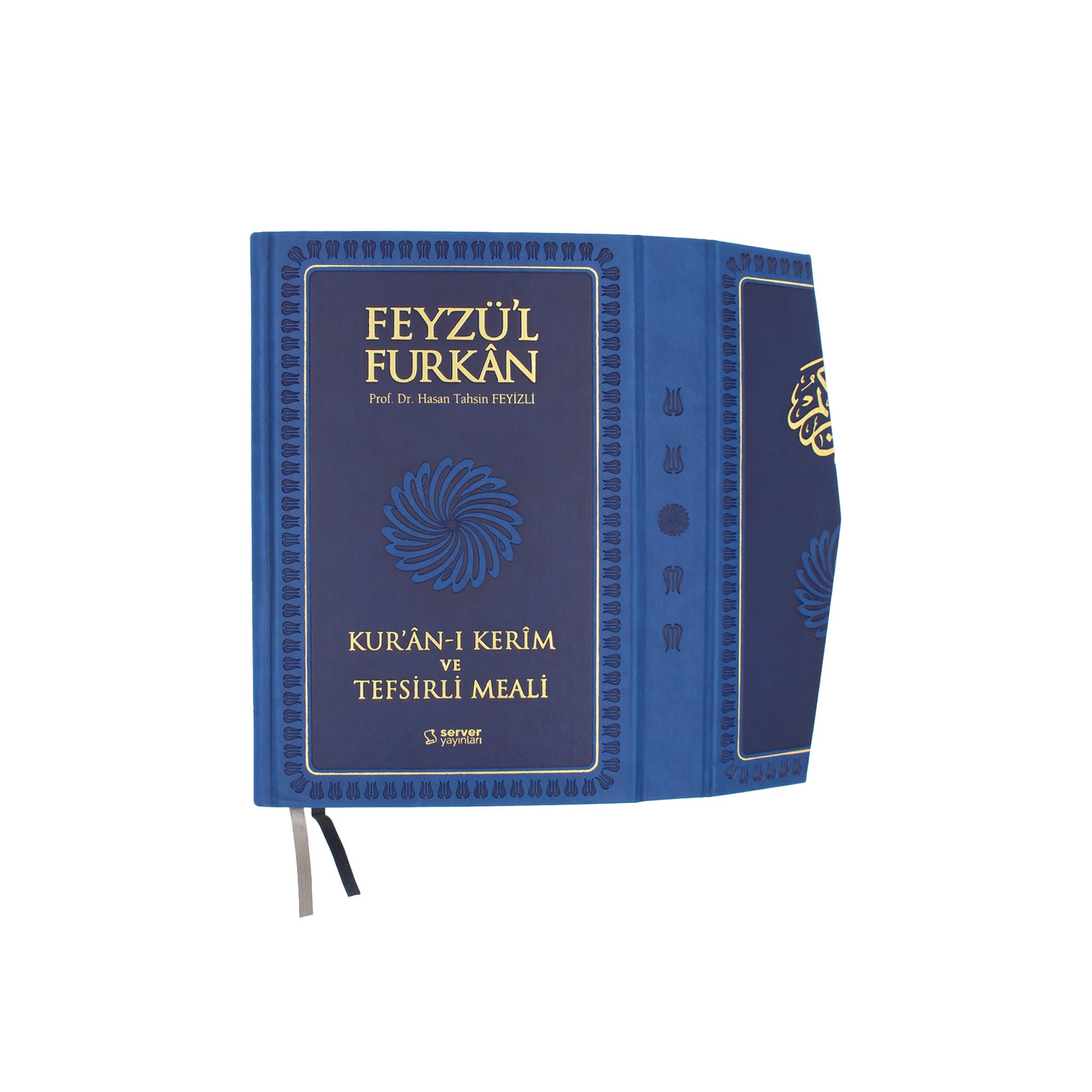 Feyzü'l Furkân Blau – Koran & Übersetzung mit Kommentar (TR, Klappdeckel)